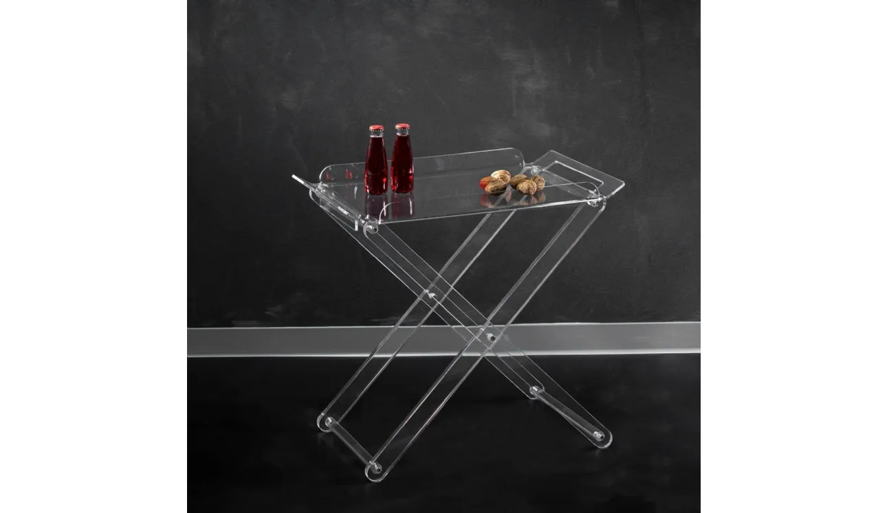 Tavolino pieghevole in plexiglass trasparente Simply di Vesta