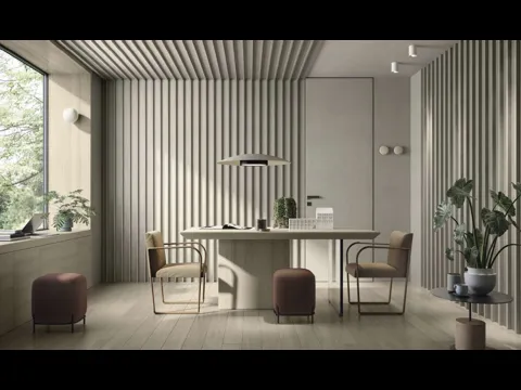 Boiserie a Doghe in Laminato finitura Malta Sabbia di Garofoli