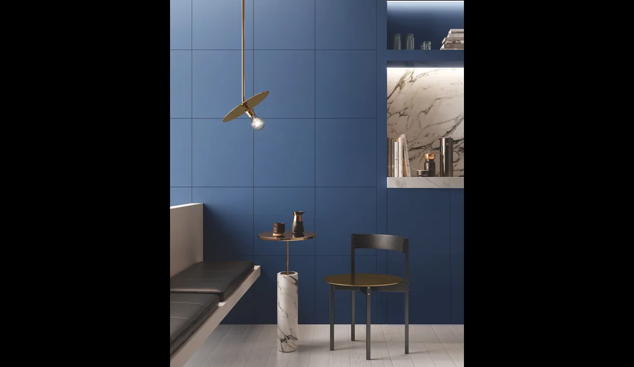 Boiserie Quadrata in laccato Blu opaco di Garofoli