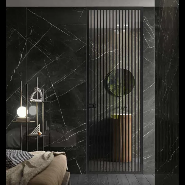 Boiserie Vetro effetto Marmo Nero di Garofoli