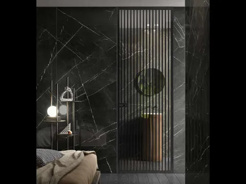 Boiserie Vetro effetto Marmo Nero di Garofoli