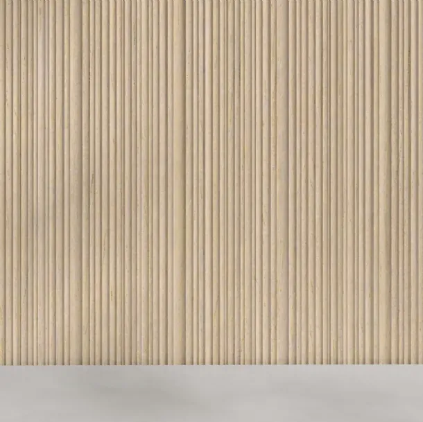 Boiserie di pannelli fresati per interni in legno naturale Moove Rovere Natural di Déco