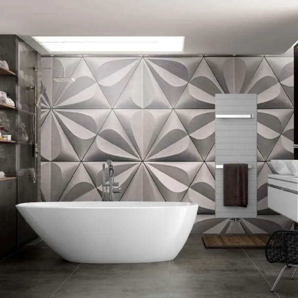 Carta da parati geometrica con effetto 3D Patch1 di Migliorino