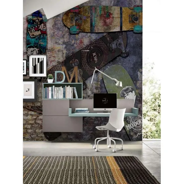 Carta da parati per ragazzi urban style con Skateboard Skate di Migliorino