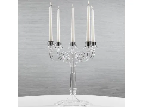 Candelabro Liberty da tavolo in cristallo acrilico di Vesta