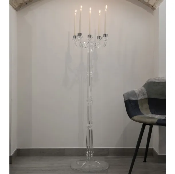 Candelabro da terra in plexiglass Liberty di Vesta