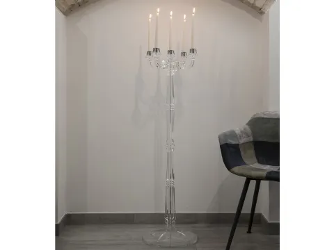Candelabro Liberty da terra in cristallo acrilico di Vesta