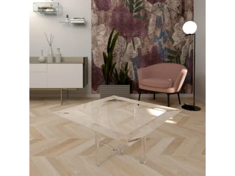 Tavolino in cristallo acrilico Essence quadrato di Vesta