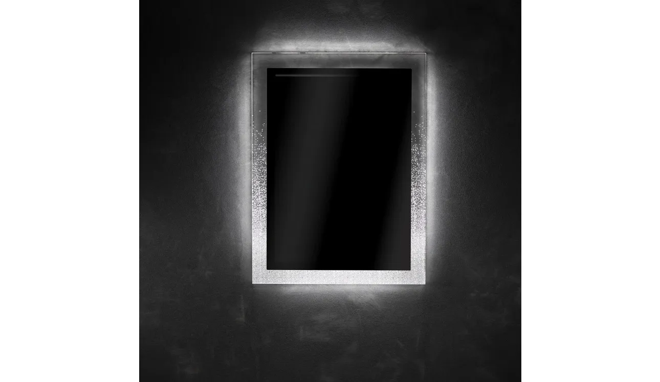 Specchio con cornice in cristallo acrilico illuminato con luce led Mirror rettangolare di Vesta