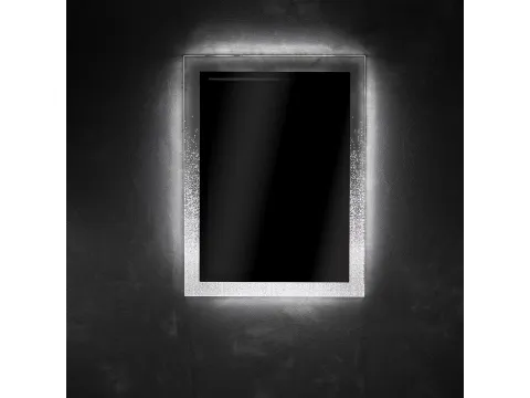 Specchio con cornice in cristallo acrilico illuminato con luce led Mirror rettangolare di Vesta