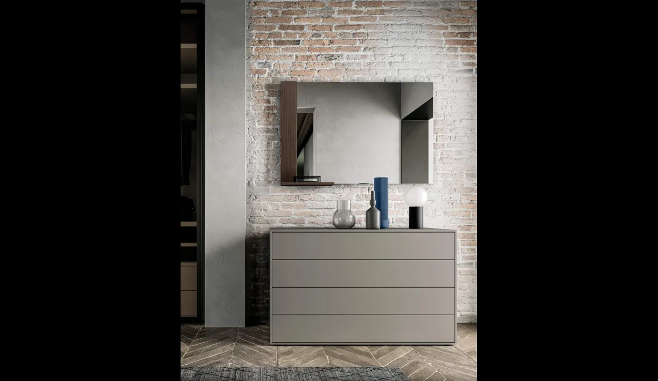 Specchiera Maia con fascia laterale in melaminico con luce a LED di SantaLucia