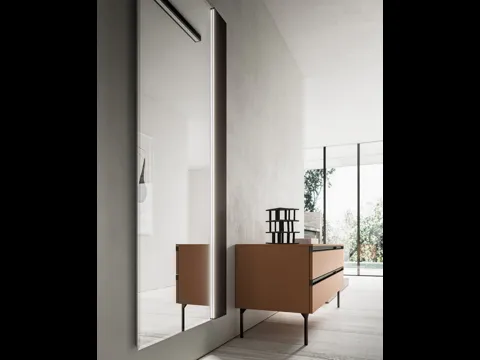 Specchiera Maia con fascia laterale in melaminico con luce a LED di SantaLucia