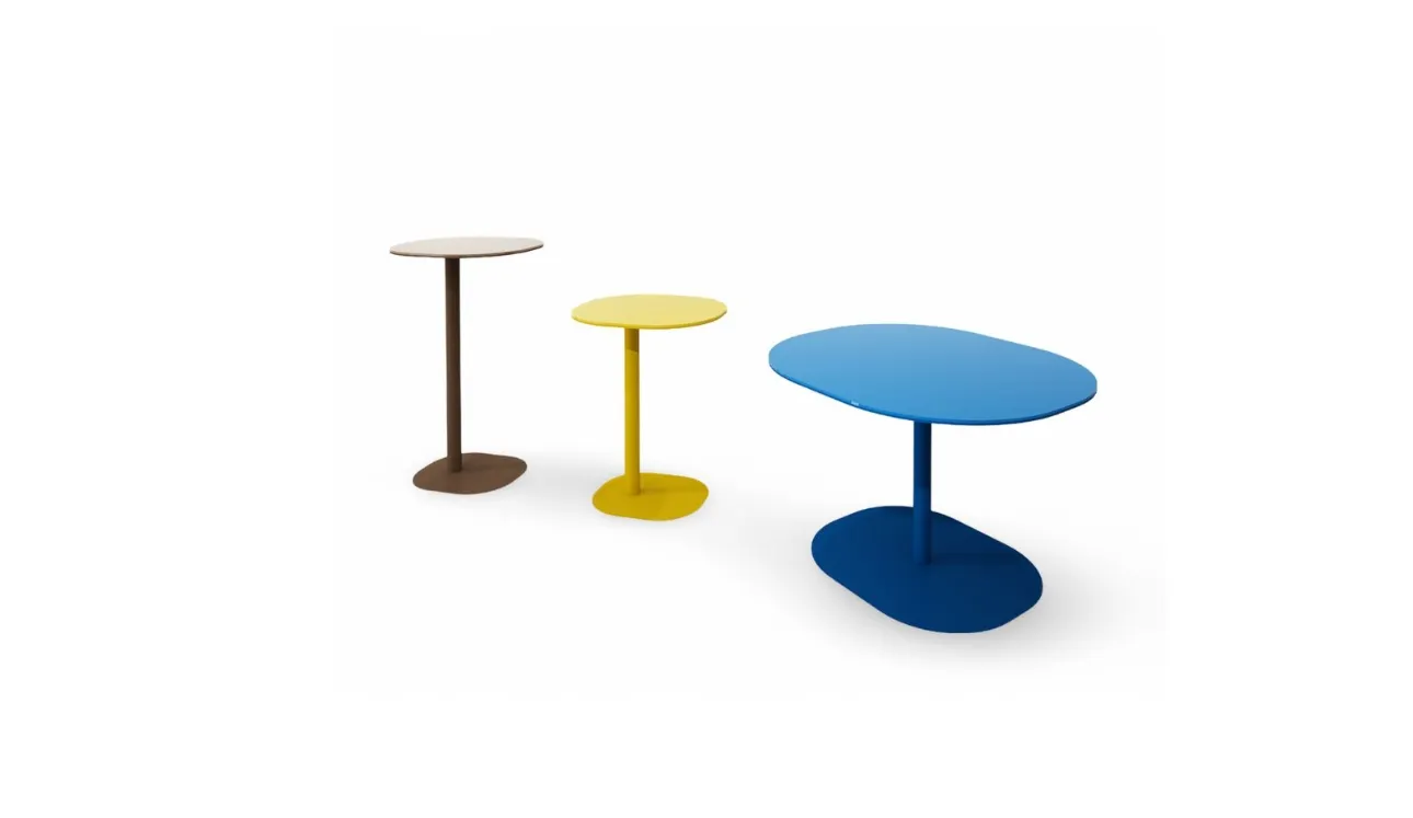 Tavolino Narciso con top in plexiglas e base in metallo di Egoitaliano