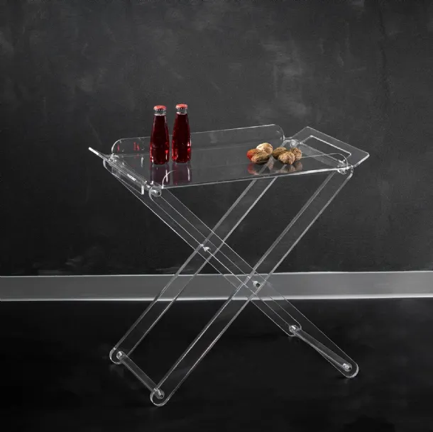 Tavolino pieghevole in plexiglass trasparente Simply di Vesta