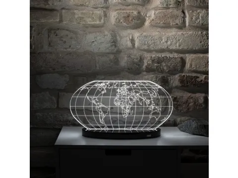 Lampada da tavolo in cristallo acrilico incisa con tecnologia laser Colombo Vesta