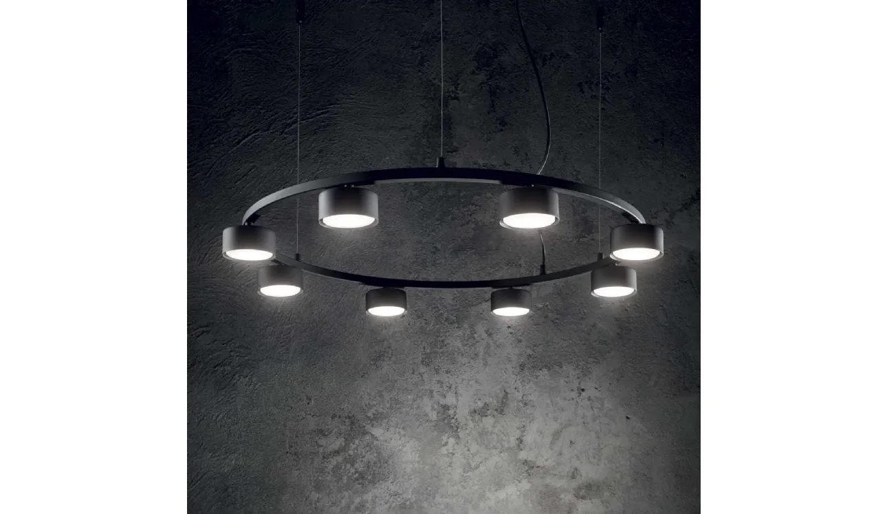 Lampada a sospensione Minor Round in metallo con sorgenti luminose a led di Ideal Lux