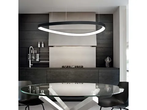Lampada a sospensione Gemini in metallo con diffusore in policarbonato opale di Ideal Lux