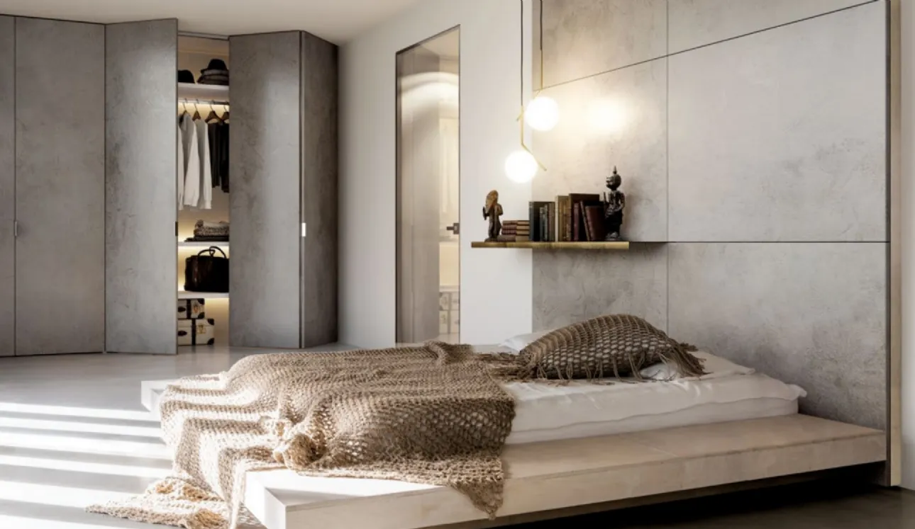 Porta battente per interni in vetro dallo stile minimalista Gaia Filo muro di Doal