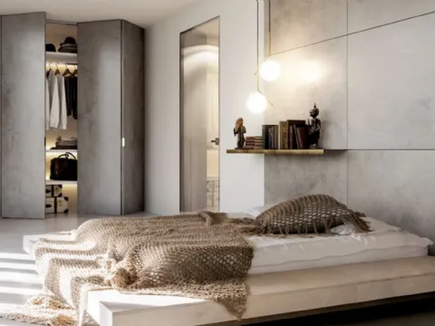 Porta battente per interni in vetro dallo stile minimalista Gaia Filo muro di Doal