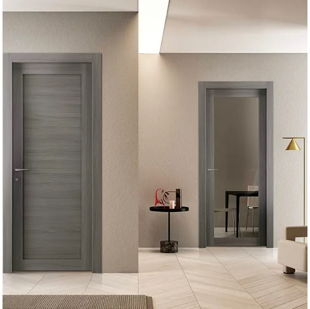 Porta per interni Grafite battente in laminato 301P e 301V in laminato e vetro di BiHome