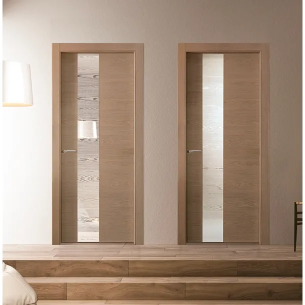 Porta per interni battente in laminato e vetro Materik 111 MV Nocciola di BiHome