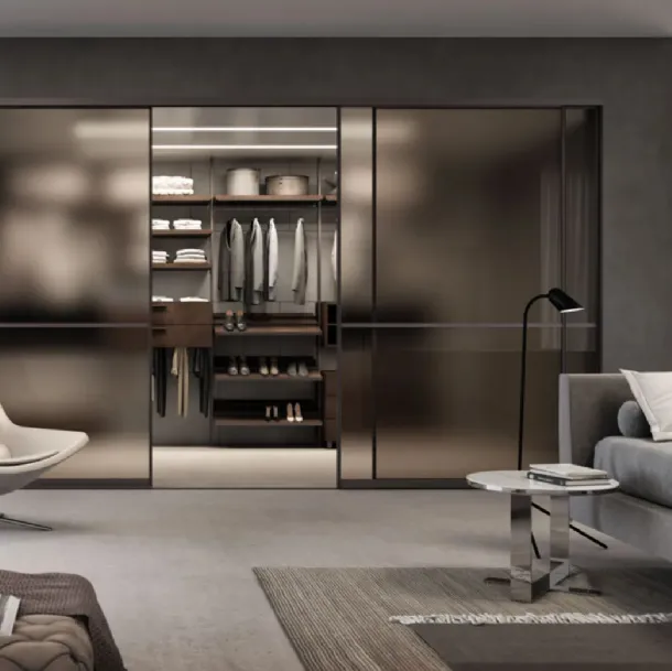 Porta in vetro satinato Rolling Easy Brown di BiHome