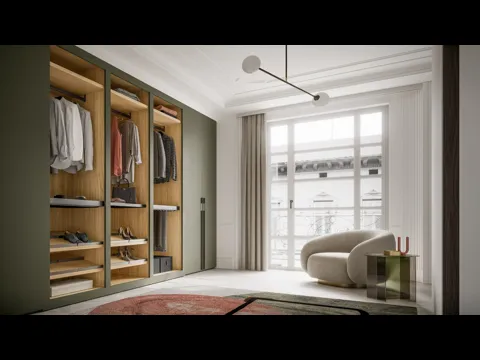 Cabina Armadio con esterno in laccato opaco e interno in melaminico Bold di SantaLucia