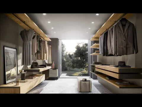 Cabina Armadio Koby in melaminico finitura Matwood Honey di SantaLucia