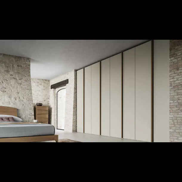 Armadio moderno con anta battente in laccato opaco Twin di SantaLucia