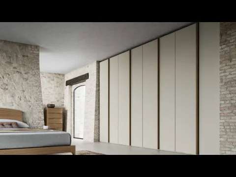 Armadio moderno con anta battente in laccato opaco Twin di SantaLucia