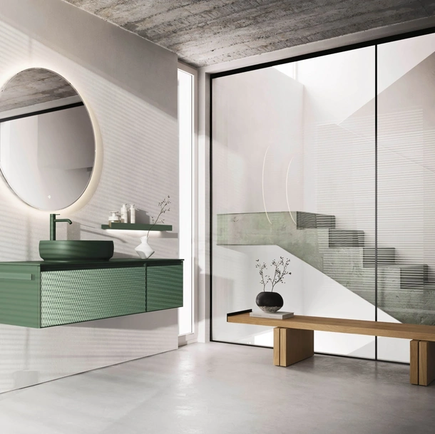 Mobile da Bagno sospeso Absolute 44 in laccato opaco Caleido 3D di Arbi