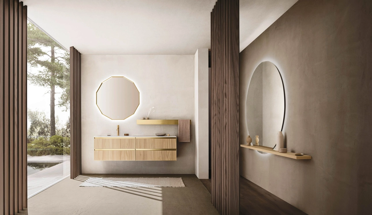 Mobile da Bagno sospeso Absolute 48 in Olmo Chiaro di Arbi