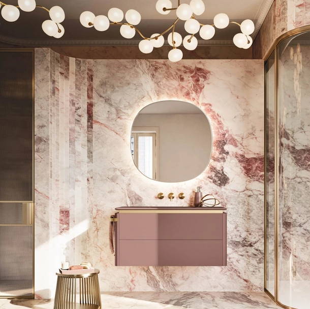 Mobile da Bagno sospeso Almond 05 in laccato opaco di Arbi