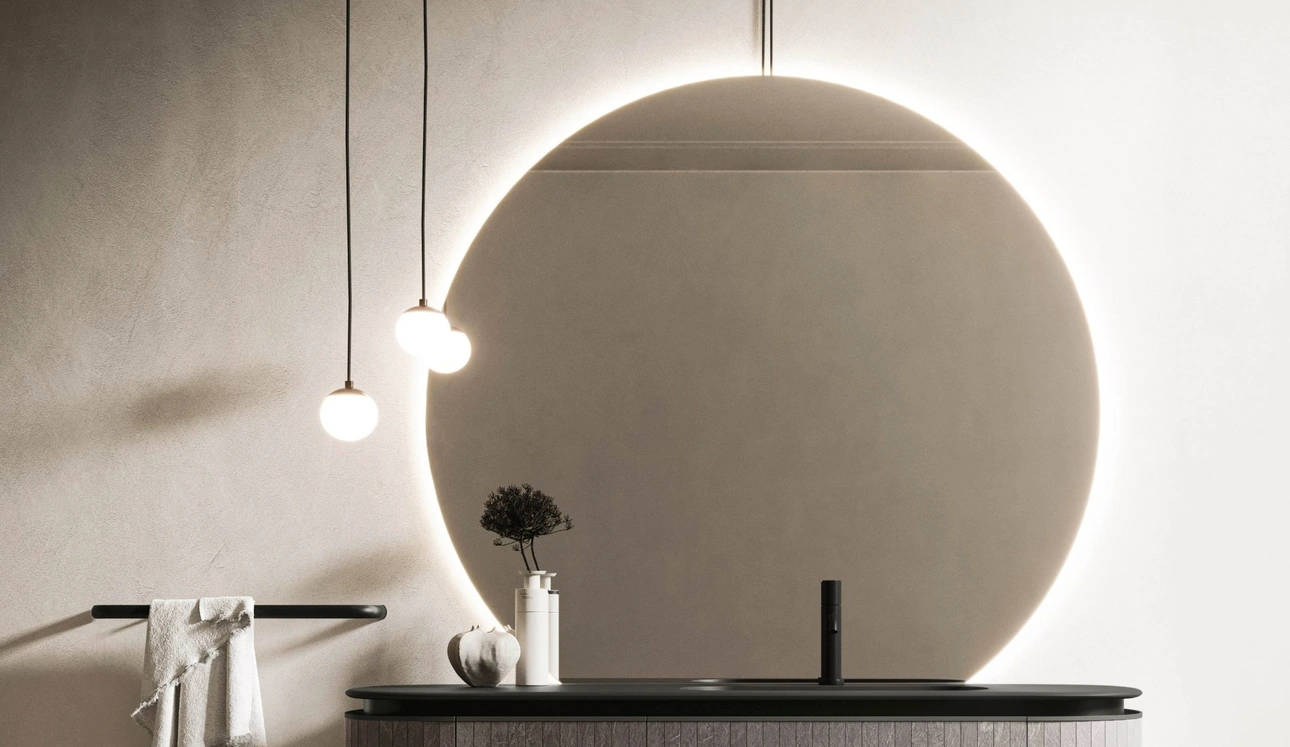 Mobile da Bagno sospeso Almond 08 in Laminam Burgundy di Arbi
