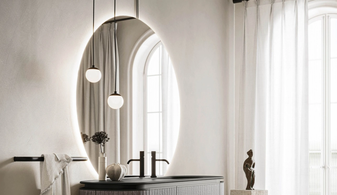 Mobile da Bagno sospeso Almond 08 in Laminam Burgundy di Arbi