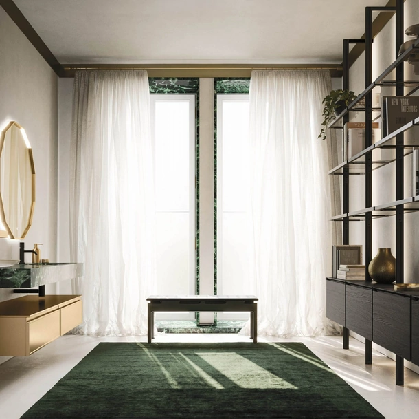 Mobile da Bagno sospeso Decor Precious gold in laccato di Arbi