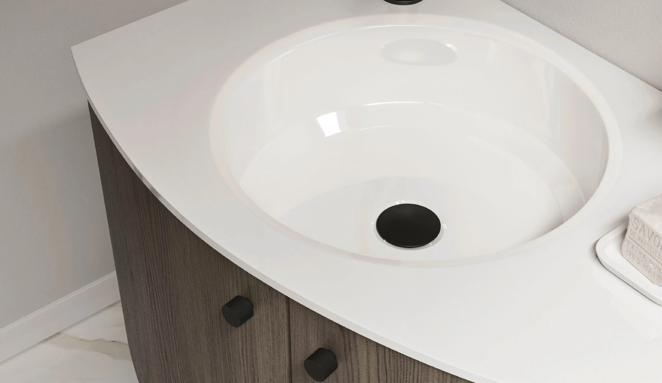 Mobile da Bagno sospeso Ho-me plus curvo 46 di Arbi