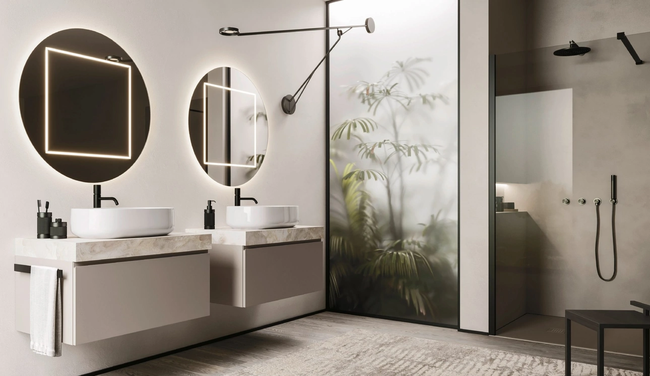Mobile da Bagno sospeso Ho-me plus J 55 in laccato di Arbi