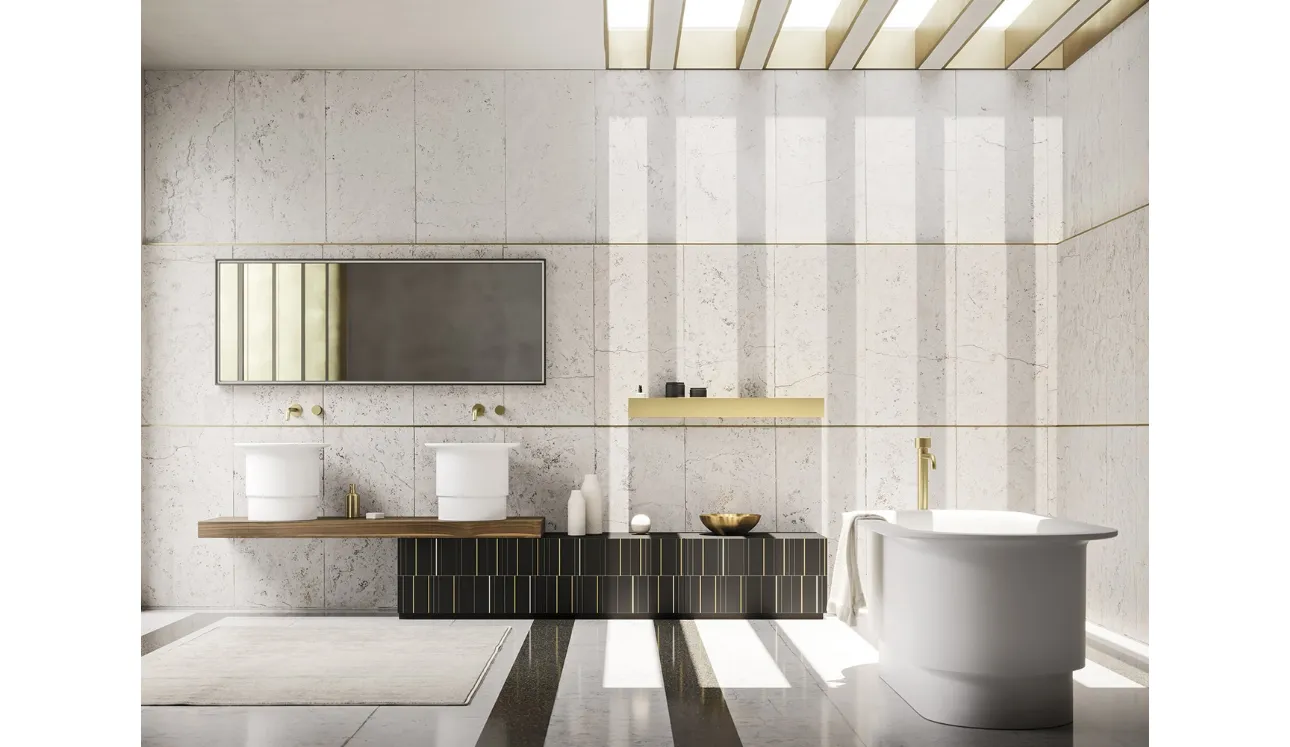 Mobile da Bagno Sky Texture 12 finitura golden nero di Arbi