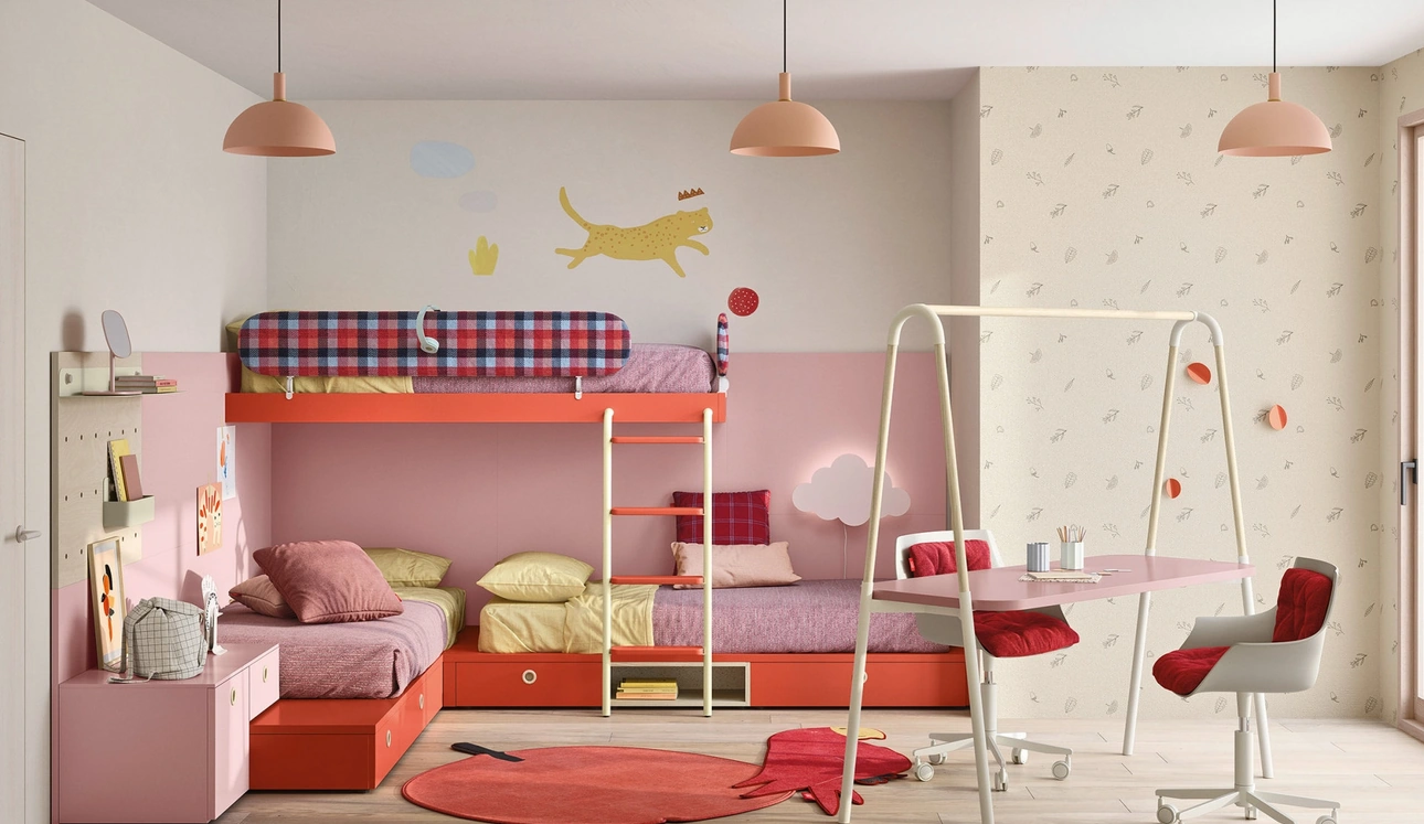 Cameretta con letti a castello Dots di Nidi