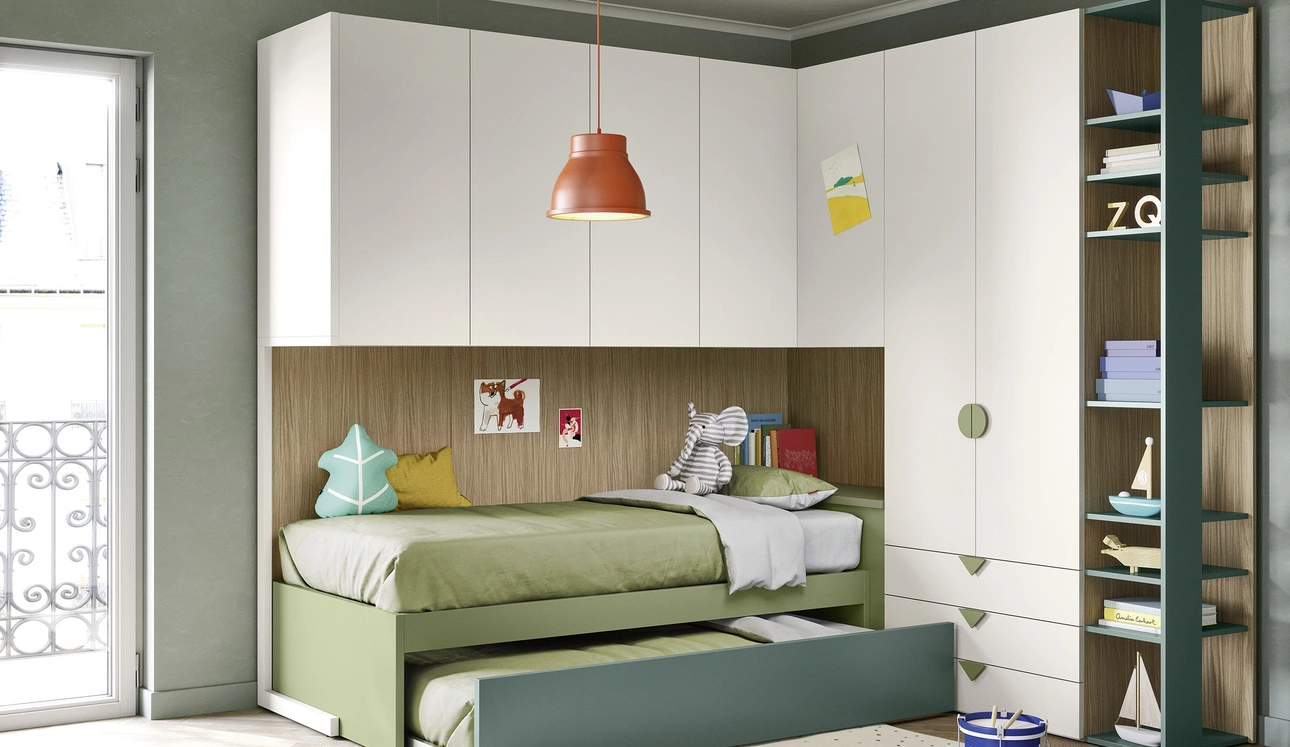 Cameretta a Ponte con Letti Estraibili di Nidi