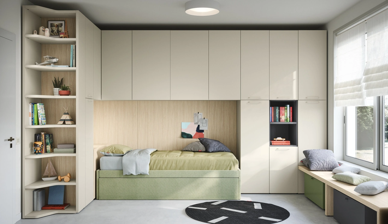 Cameretta a Ponte con Letti Estraibili di Nidi