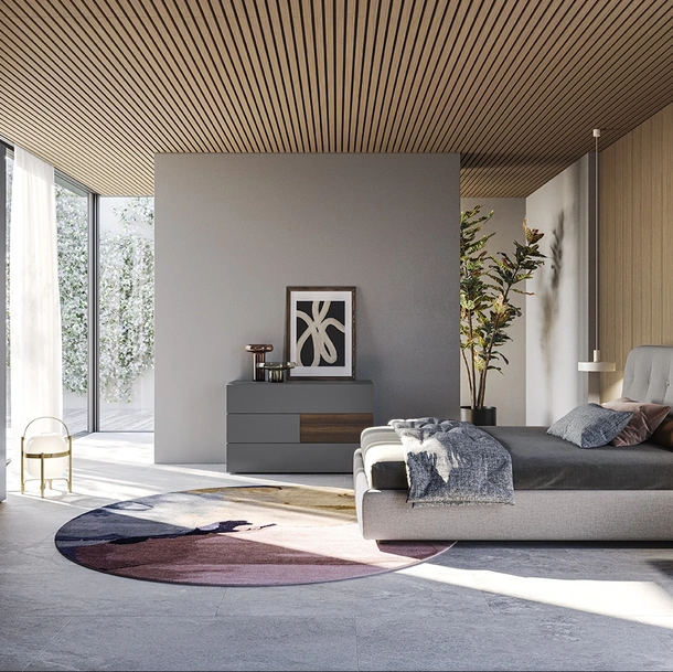 Letto Adagio in tessuto imbottito di Colombini Casa