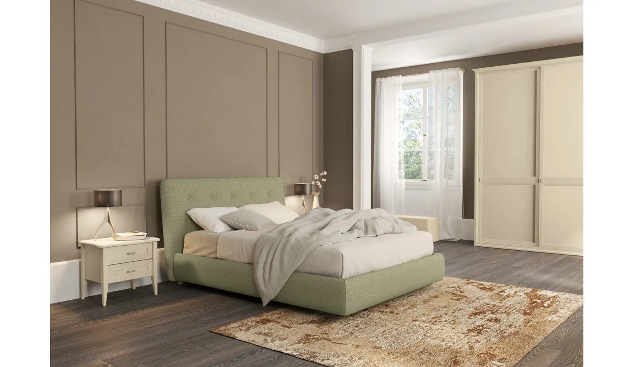 Letto Arcadia Adagio in tessuto imbottito di Colombini Casa