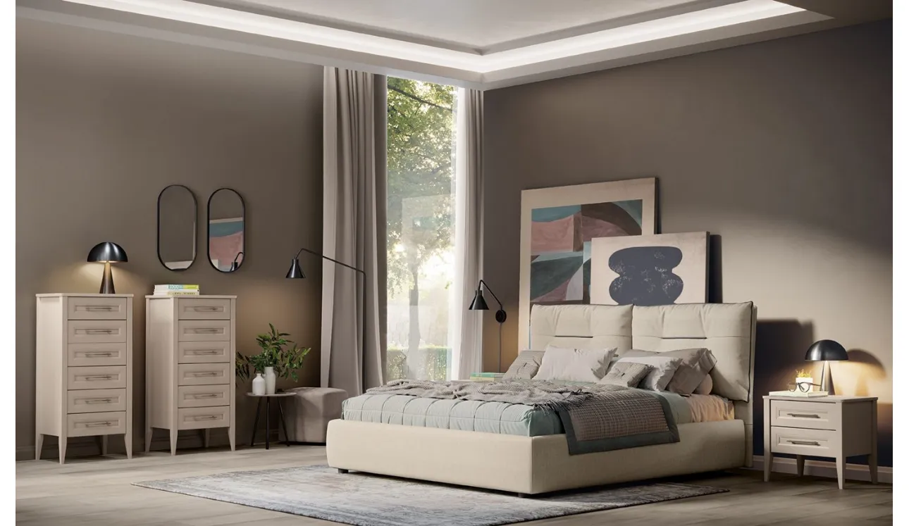 Letto Arcadia Kiss in tessuto imbottito di Colombini Casa