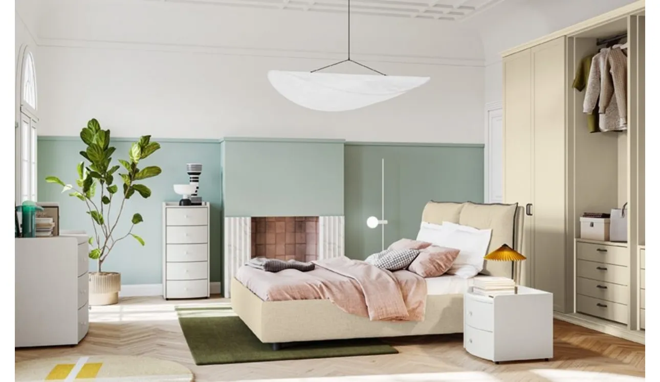 Letto Arcadia Kiss in tessuto imbottito di Colombini Casa