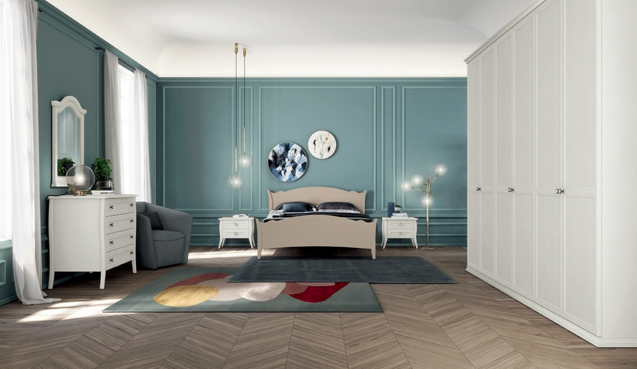 Letto con testiera sagomata Arcadia Rainbow di Colombini Casa