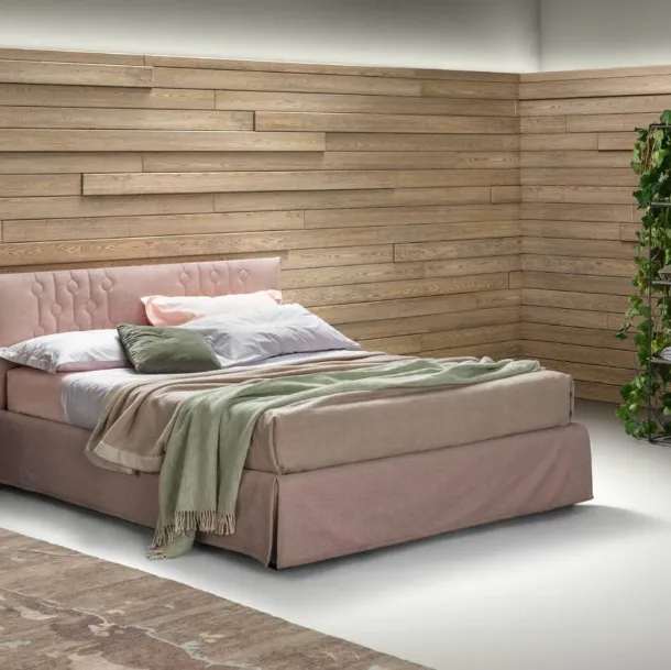 Letto moderno in tessuto con testiera Loop di Bside