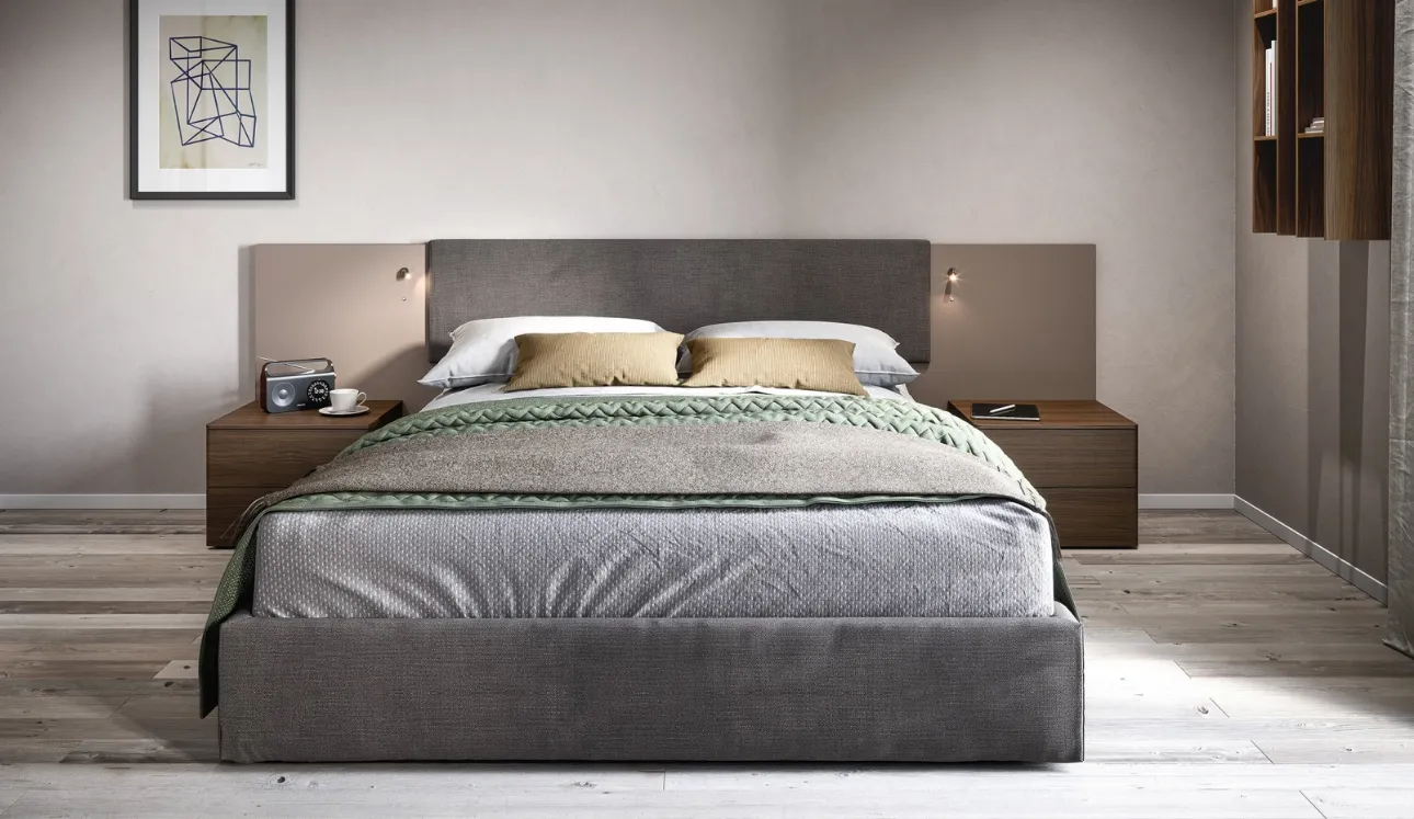 Letto in tessuto con testiera Cardiff di Cinquanta3