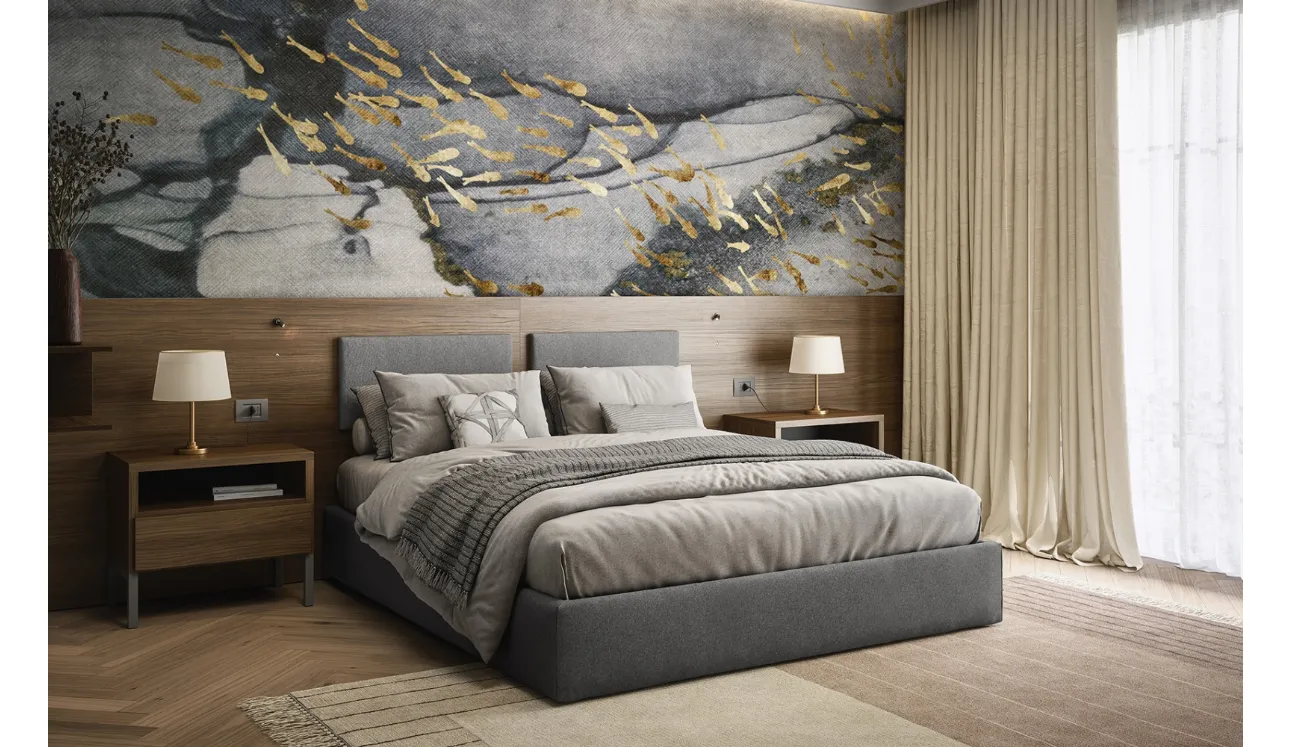 Letto in tessuto Cardiff di Cinquanta3